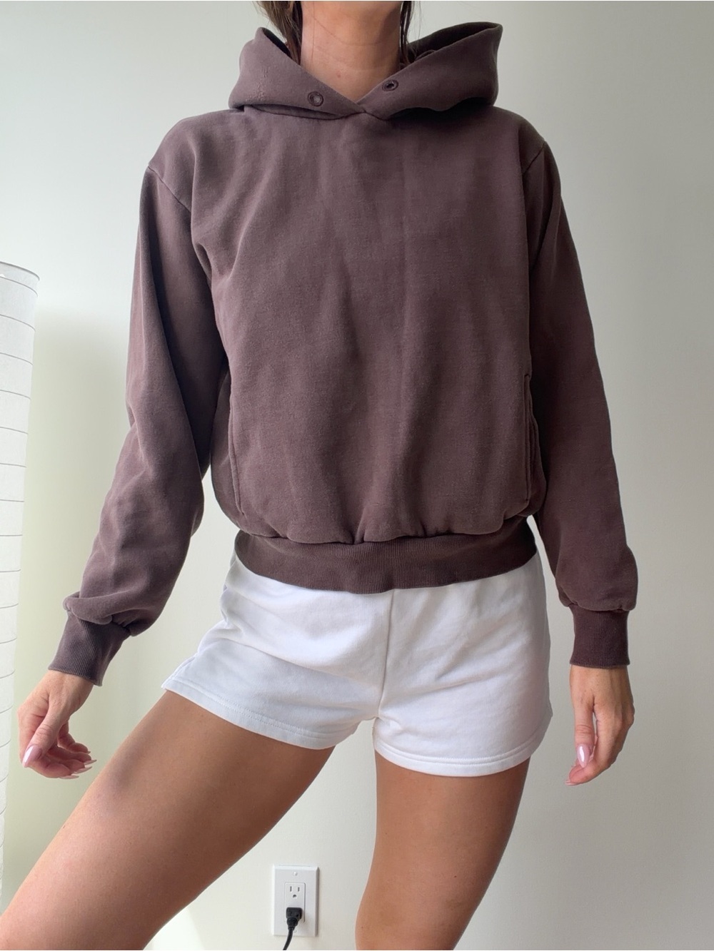 Aritzia Superworld brown Fleece Hoodie- XS